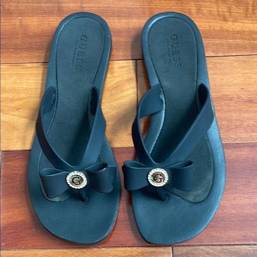 Guess Black Sandals with Bow Detail